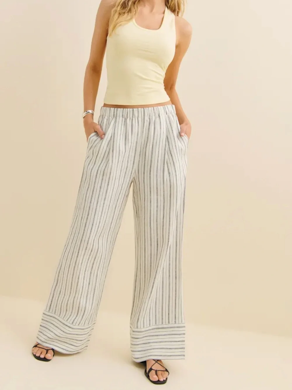 Fernando wide leg linen pant